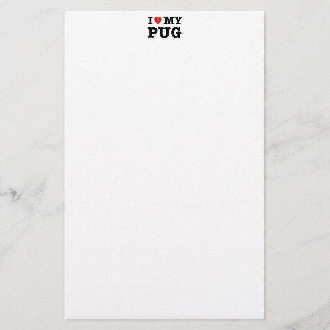 Papelaria Eu Corto Minha Carta De Pug (Frente)