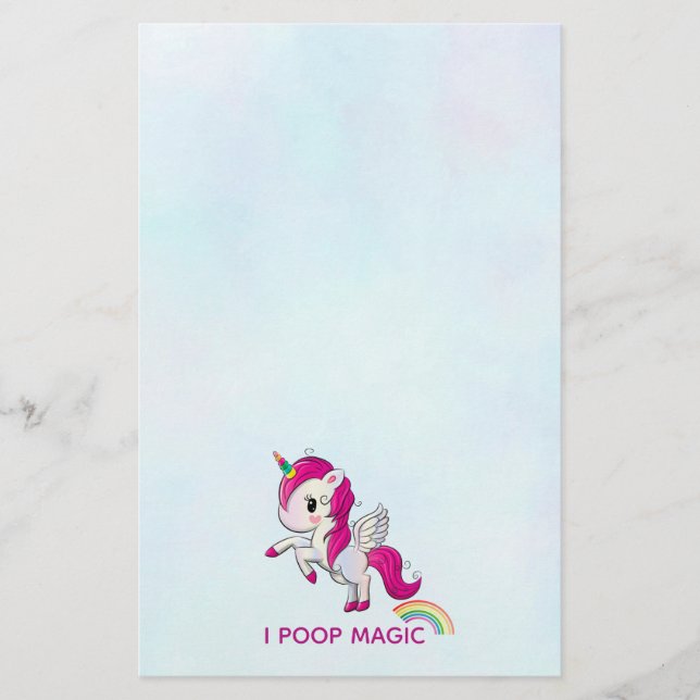 Papelaria Eu Poop Magic Funny Unicorn Dizendo (Frente)