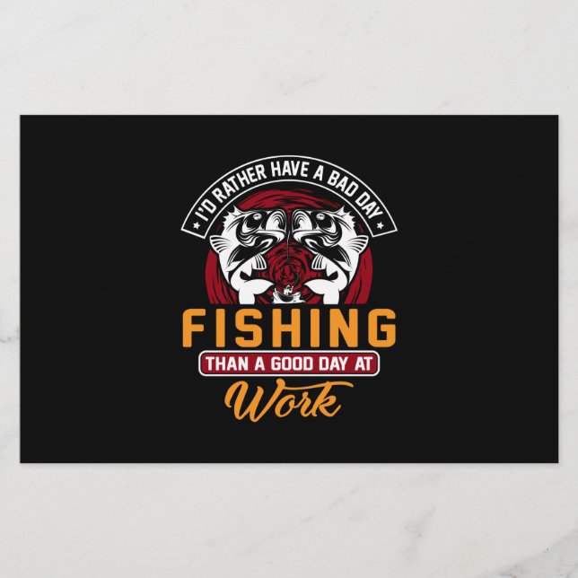 Papelaria Eu Preferencialmente Ter Um Dia Ruim Para Pescar (Frente)