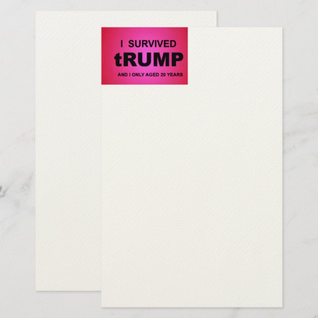 Papelaria Eu Sobrevivi a tRUMP (Frente/Verso)