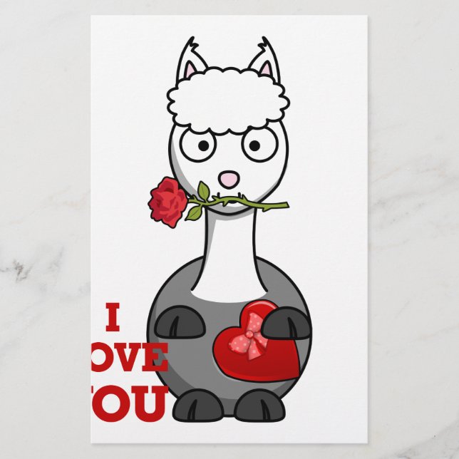 Papelaria eu te amo alpaca (Frente)