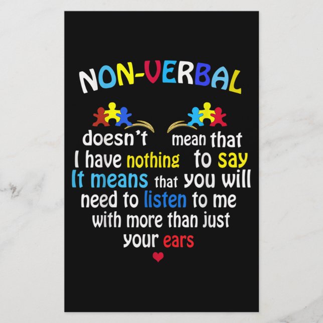 Papelaria Eu Tenho Quebra-cabeça de Consciência Autista Não- (Frente)