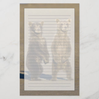 Papelaria EUA. Alasca. Filhotes de Urso Pardo Costeiro