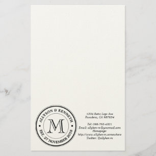 Papelaria Faça seu próprio logotipo retrorreflector Monogram
