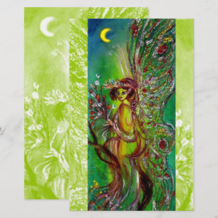 Papelaria FAIRY VERDE SEGURANDO FLORES NA fantasia LUMINOSA
