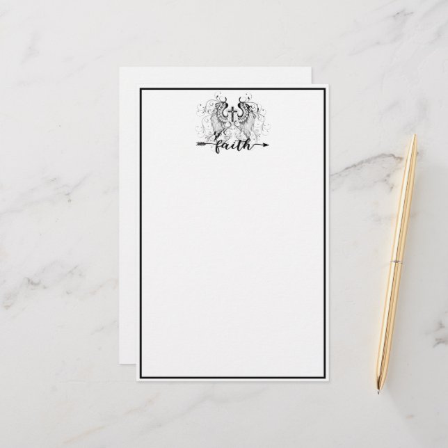 Papelaria Faith Cross (Frente/Verso In Situ)