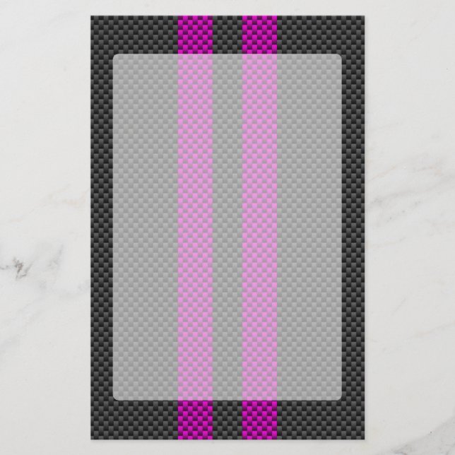 Papelaria Faixas de Corrida de Fuchsia em Estilo de Fibra de (Frente)