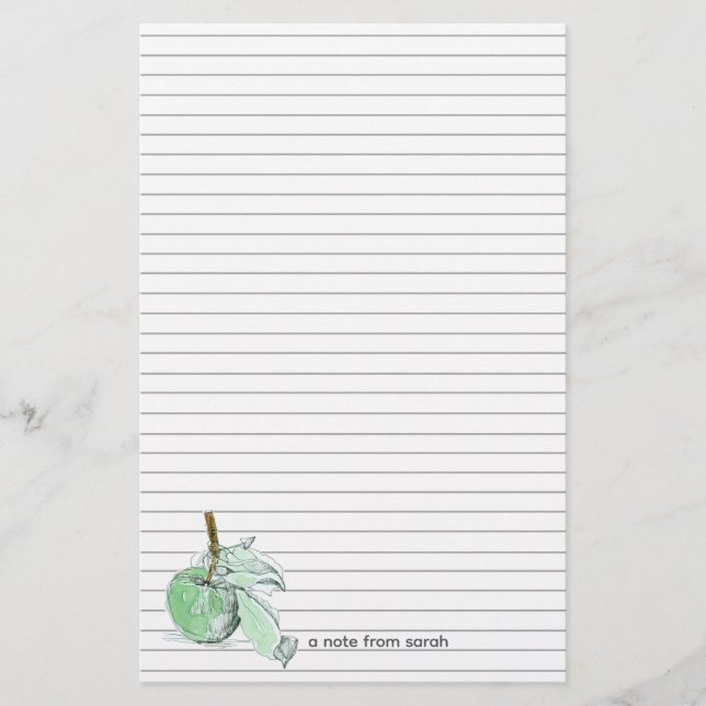 Papelaria Fall Green Apple Autumn - Letra Escrevendo (Frente)