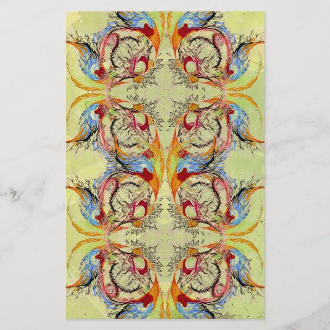 Papelaria Fantasia Abstrato - Livro de Artesanato verde páli (Frente)