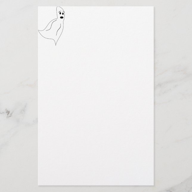 Papelaria Fantasma de Cartoon Branco (Frente)