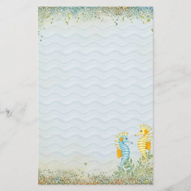 Papelaria Fantasy Sea Horse and Bling (Frente)
