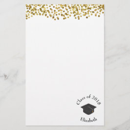 Papelaria Faux Dourado Confetti e Classe de Boné de formatur