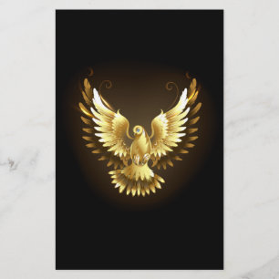 Papelaria Faux Gold Foil Peace Dove em Preto