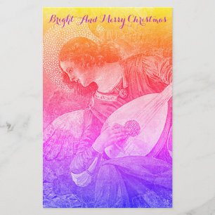 Papelaria FAZER DE MÚSICA NATAL ANGEL Azul Rosa Amarelo