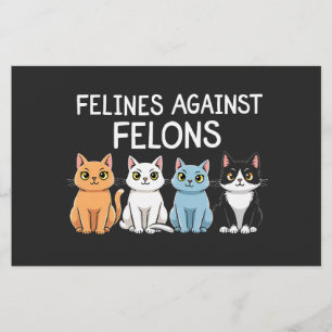 Papelaria Felinos contra criminosos Trump Harris Eleição Cat