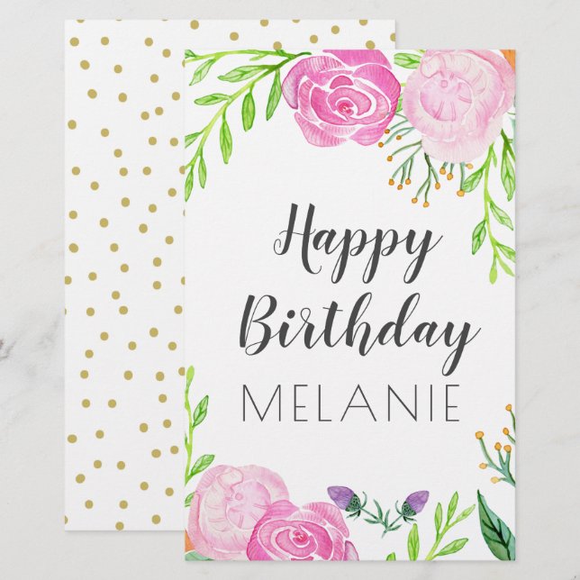 Papelaria Feliz aniversário (Frente/Verso)