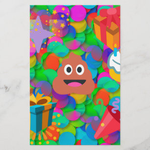 Papelaria feliz cocô de aniversário emoji
