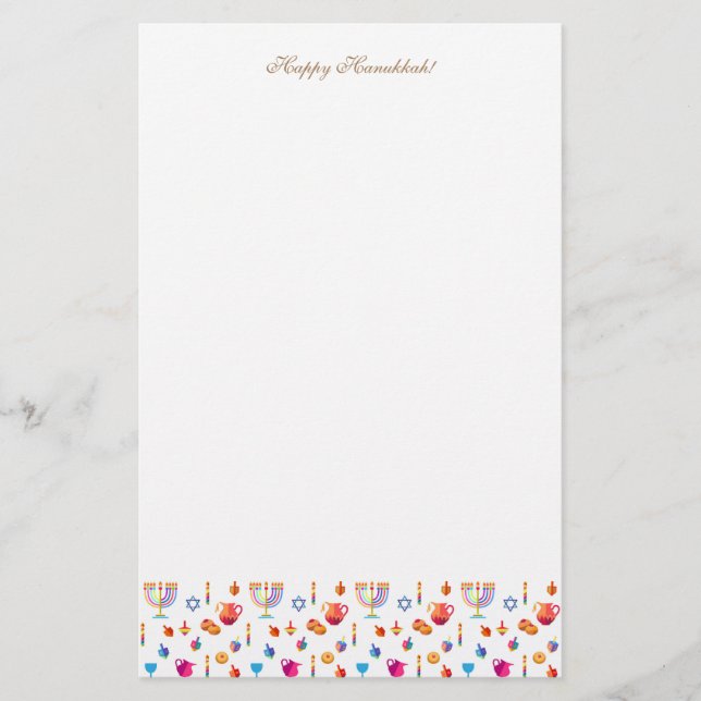 Papelaria Feliz festa de Hanukkah Festivalo das luzes Bela (Frente)