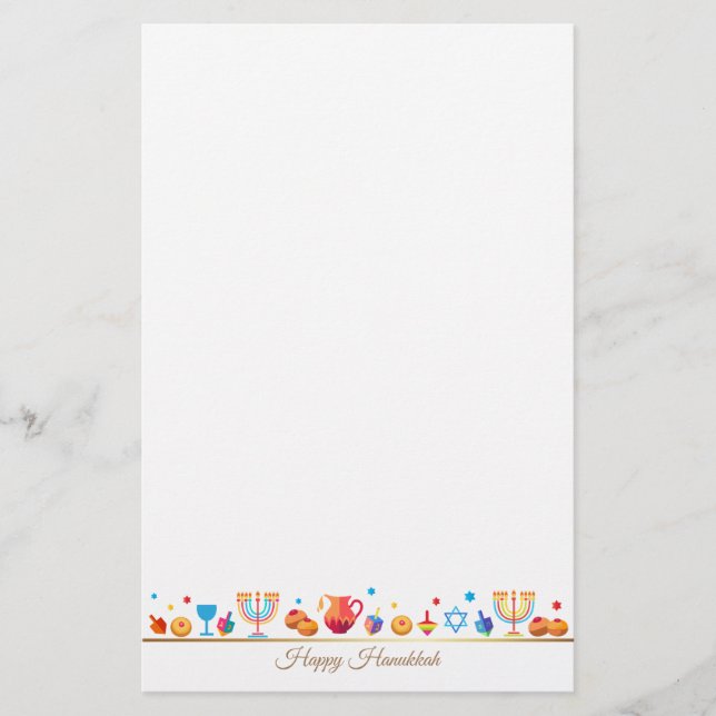 Papelaria Feliz Festival de Luzes de Hanukkah (Frente)