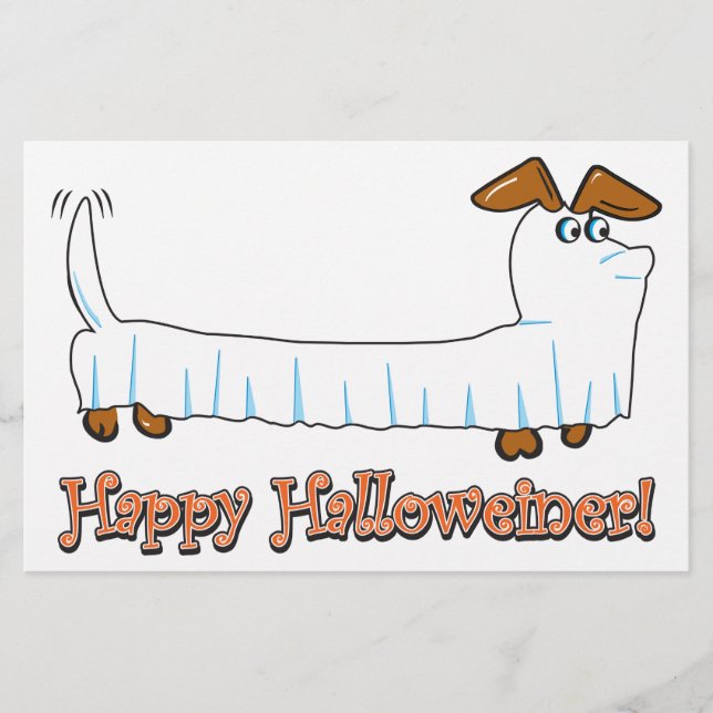 Papelaria Feliz Halloween Dachshund (Frente)