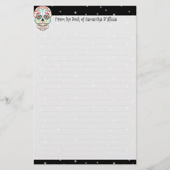 Papelaria Feliz Muertos - Papel De Carta De Açúcar Personali (Frente)