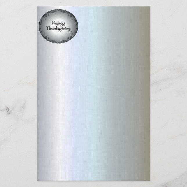 Papelaria Feliz Mural de Ação de Graças com Fronteira Damask (Frente)