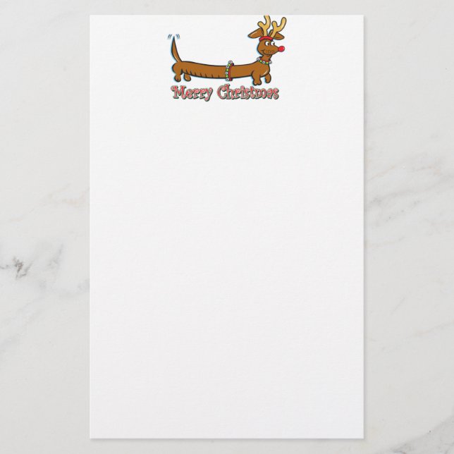 Papelaria Feliz Natal Doxie (Frente)
