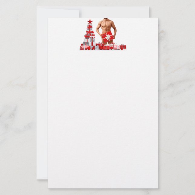 Papelaria Feliz Natal SlipperyJoe presente vermelho branco p (Frente)