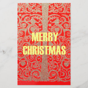 Papelaria Feliz Ouro de Natal Red Snow Glitter Hearts Art