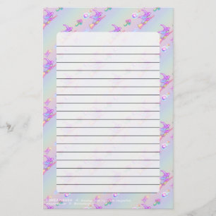 Papelaria Feliz padrão de feiticeiro brilhante Pastel Rainb