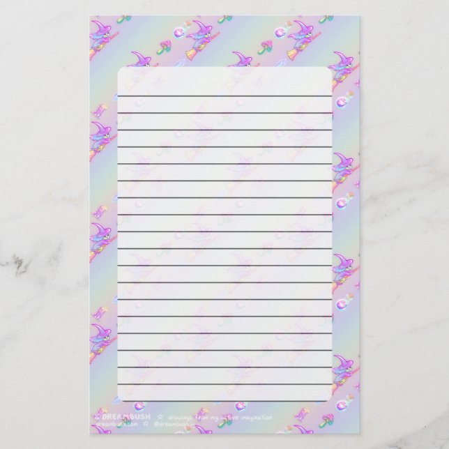 Papelaria Feliz padrão de feiticeiro brilhante Pastel Rainbo (Frente)