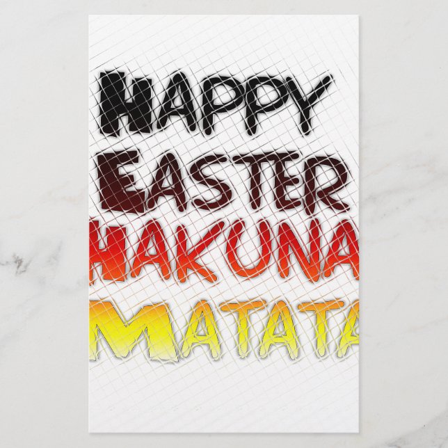 Papelaria Felz pascoa: Hakuna Matata Text Art Design (Frente)