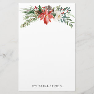 Papelaria Feriado de Natal Papel de Papel de carta Floral de