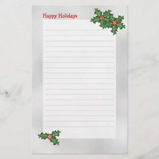 Papelaria Feriado Pensado, Papel de carta Verde Linda Holly