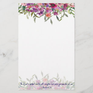 Papelaria Fiel floral em aquarela 