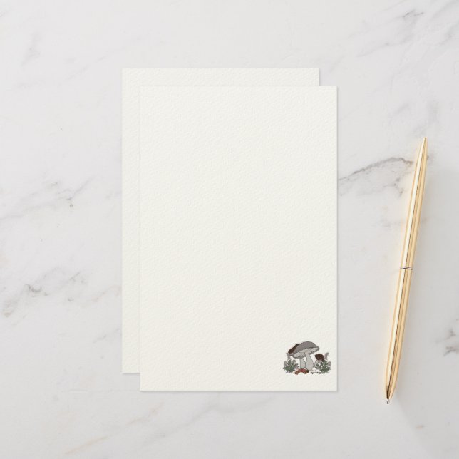 Papelaria figdewdrops caterpillar mushroom stationary (Frente/Verso In Situ)