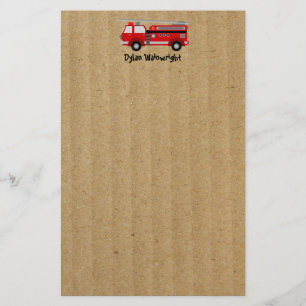 Papelaria Fire Truck Personalizado Stationery Kraft Paper