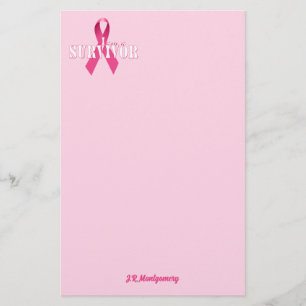 Papelaria Fita e papel cor-de-rosa com nome
