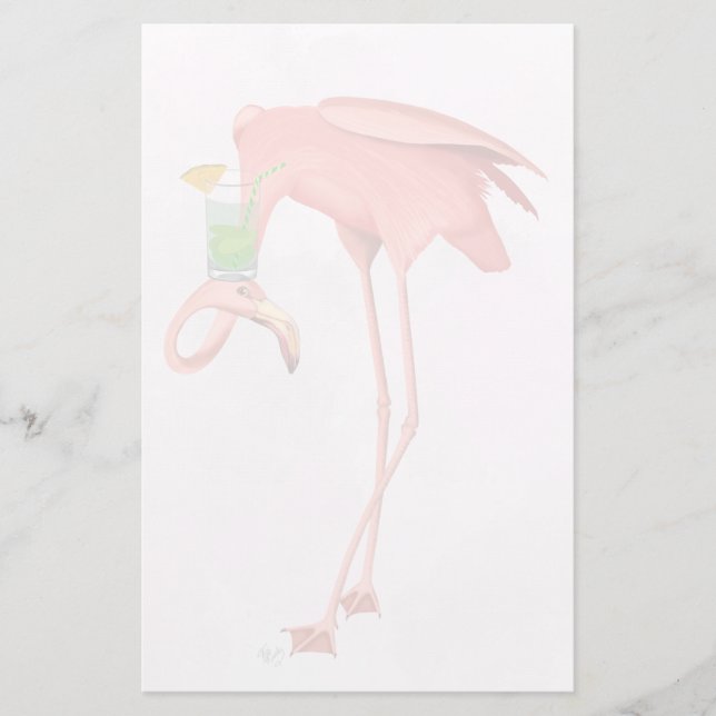 Papelaria Flamingo com coquetel (Frente)