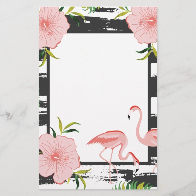 Papelaria Flamingo Rosa-Rosa-Greve Moderna (Frente)