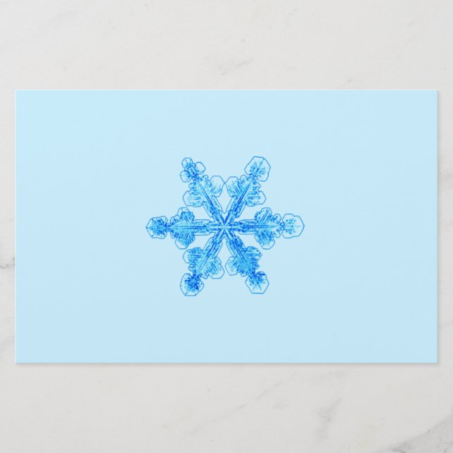 Papelaria Floco de neve azul-inverno (Frente)