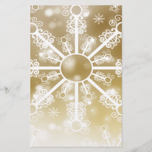 Papelaria Floco de neve Dourado (Frente)