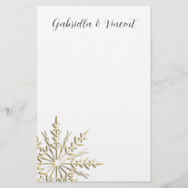 Papelaria Floco de neve Dourado no Casamento no inverno Bran
