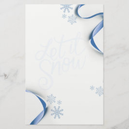 Papelaria Flocos de neve e fitas deixam nevar