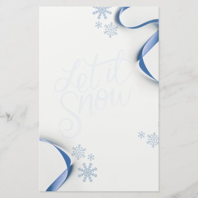 Papelaria Flocos de neve e fitas deixam nevar (Frente)