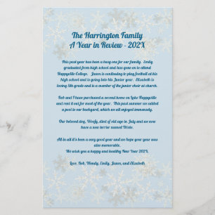 Papelaria Flocos de neve - Letra de Natal Ano Familiar em Re