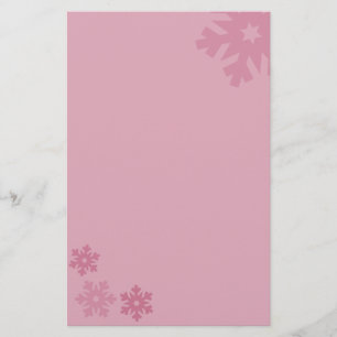 Papelaria Flocos de neve rosa em fundo rosa
