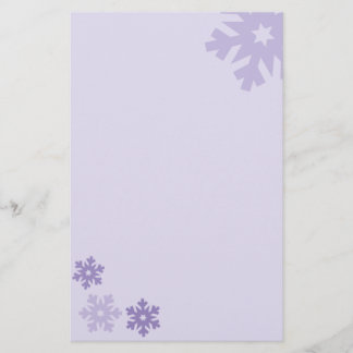 Papelaria Flocos de neve roxos em fundo rosa