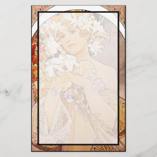 Papelaria Flor de Alphonse Mucha