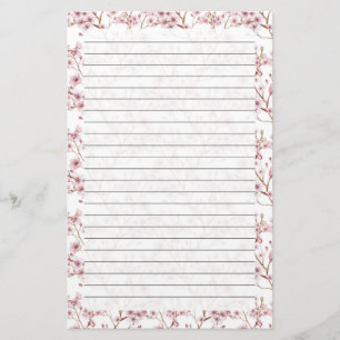 Papelaria Flor de Cereja, Papel de Carta Tamanho: 5,5" x 8,5